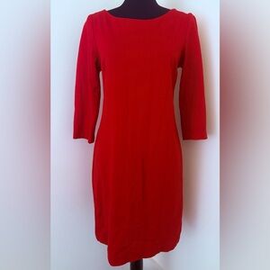 Banana Republic Vibrant Red Long Sleeve Dress